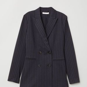 H&M Nwt Doble breasted blue stripped blazer us6